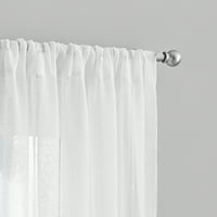 Мејндес Бел Ер полиестерски чиста прачка Единечна завеса, панел, бела, 50 x63