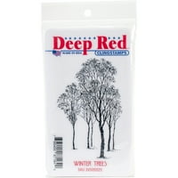 Длабоко Црвен Печат За Прицврстување 3 Х5 Зимски Дрвја