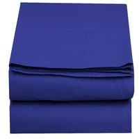 Thread Count Inc Deep Pocket 1-парчиња вграден лист, големина на кралицата, кралско сино