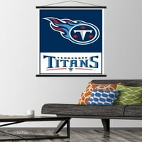 Тенеси Титани-Лого Ѕид Постер Со Дрвена Магнетна Рамка, 22.375 34