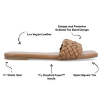 Колекција на ournourneе жени Sawyerr Tru Comfort Fonam Dual Blanded Band Slide Sandals